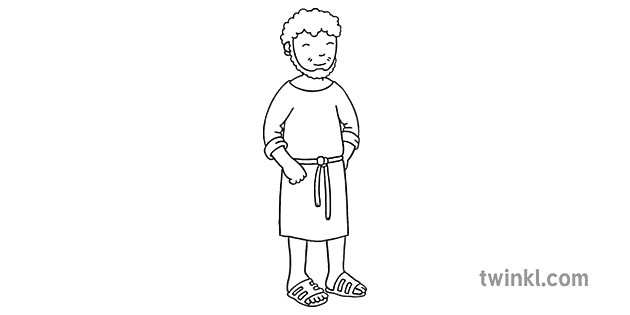 disĉiplo Johano nigra blanka Illustration - Twinkl