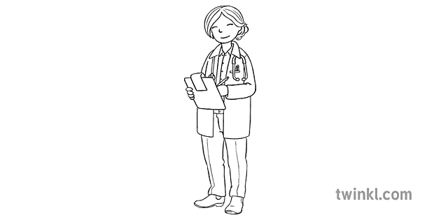 Dokter Wanita Orang Yang Membantu Kami Uk Ks1 Hitam Putih Rgb Illustration Dokter Wanita Orang Yang Membantu Kami Uk Ks1 Hitam Putih Rgb Illustration