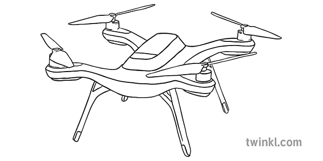 Drone Black and White Dibujo -