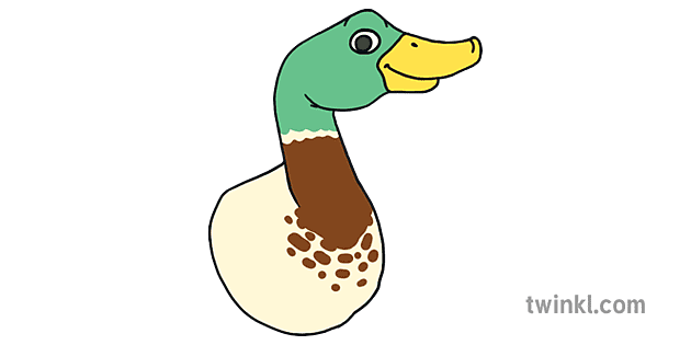 pato basado en forma de mano dibujo animal pájaro pico ojos abiertos diy ks1