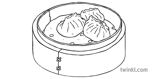 Knödel Schwarz Weiß Illustration - Twinkl