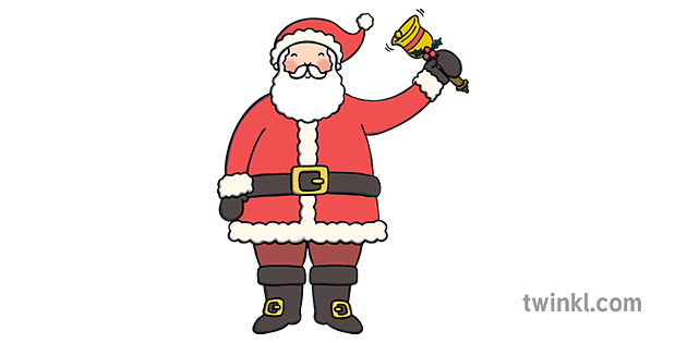 EYFS Santa Ringing Bell Illustration - Twinkl