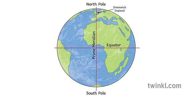 Earth Meridians Diagram B Illustration - Twinkl