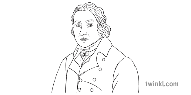 edward jenner portræt sort hvid Illustration - Twinkl