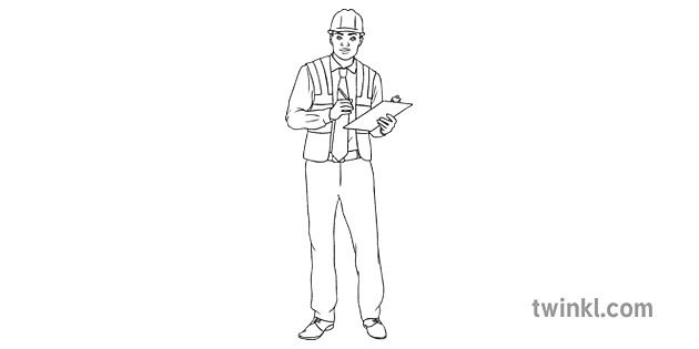 ingeniero blanco y negro Illustration