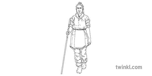 Female Homo Sapiens Black and White RGB Illustration - Twinkl