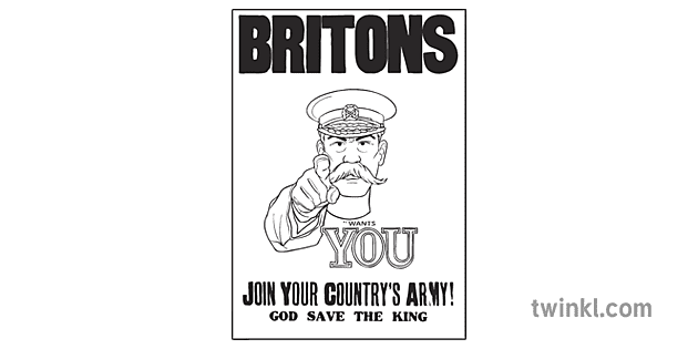 First World War Lord Kitchener Poster Ww1 Twinkl   First World War Lord Kitchener Poster    WW1 Recruit Military English History Secondary Bw RGB 