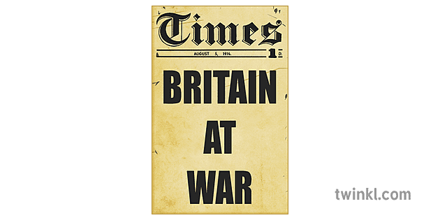 First World War Times Newspaper Poster Ww1 English History Secondary