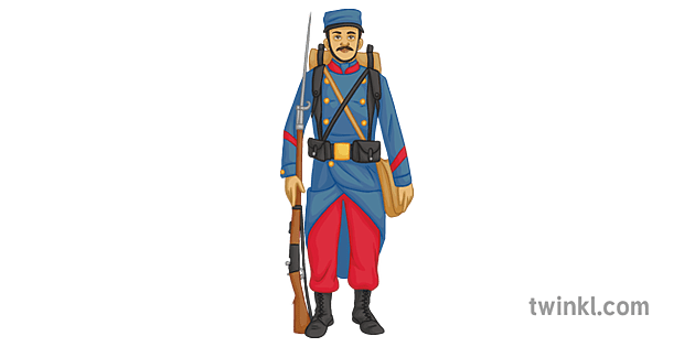 französisch soldat ww1 kriegsuniform sekundär Illustration - Twinkl