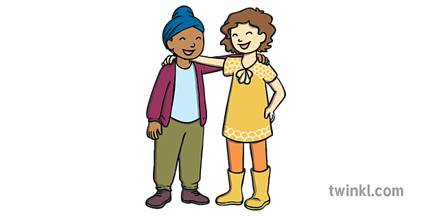 Friends Boy And Girl Friendship Happy Ks1 Illustration Twinkl