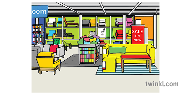 家具家居用品商店背景商店室內語音 Eyfs Illustration Twinkl