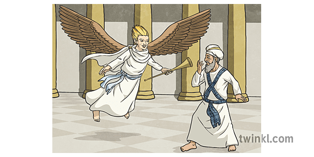 Gabriel návštěvy Zechariah 1 Ilustración - Twinkl