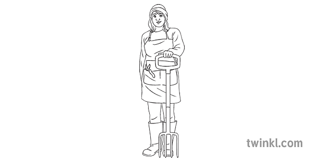 Gärtner schwarz weiß イラストレーション
