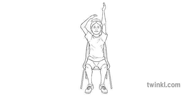 Girl Balancing Beanbag On Head Arm Up Exercises Ks2 Bw Rgb Illustration