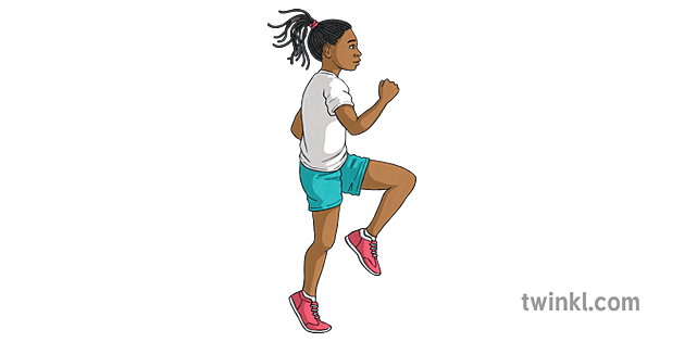 Girl Running on the Joe Wicks Active Workout Move PE KS2