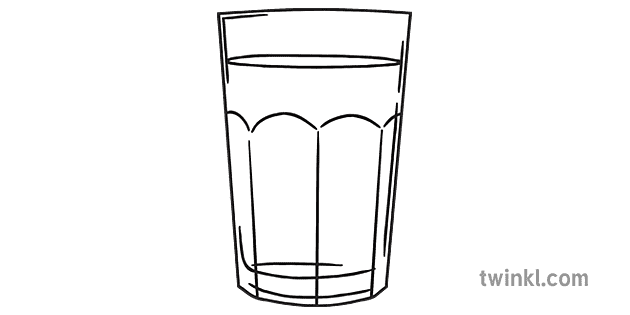 vaso de agua medida beber lleno ks1 blanco y negro rgb Illustration - Twinkl