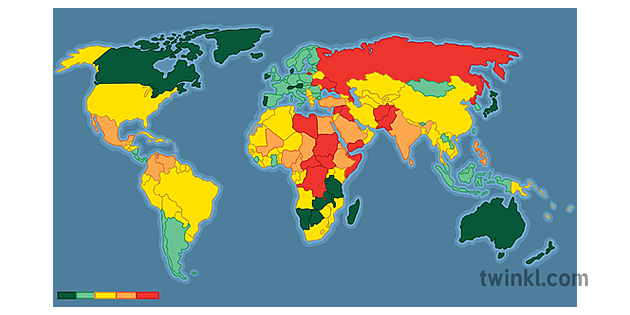 Global Peace Index Map 2017 Geography Secondary Illustration - Twinkl