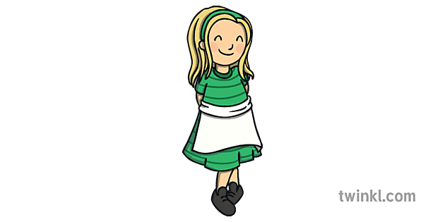 goldilocks girl in dress goldilocks and the three bears ks1 Illustration