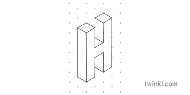 H Isometric Alphabet Art Drawing Letters Secondary Illustration Twinkl