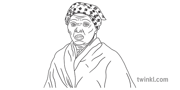 harriet tubman black and white rgb Illustration - Twinkl