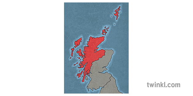 Highlands and Islands Blank Outline Map Illustration - Twinkl