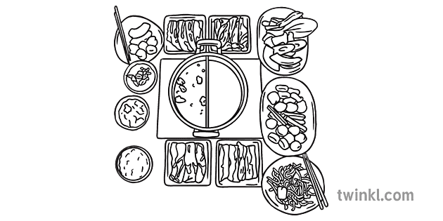 hot pot favorite singapore food coloring pages english ks1 bw ...