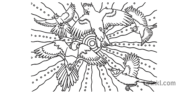 How the Birds Got Their Colours Colouring Page 3 Black and White ...