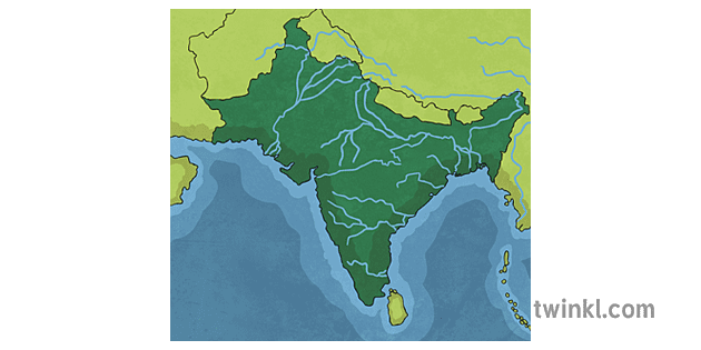 India Map With Rivers India Map With Rivers Illustration - Twinkl