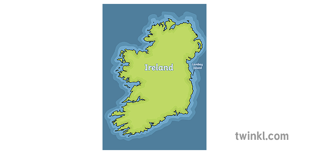 karta irske i lambay otoka - Twinkl