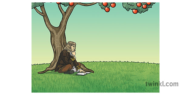 Isaac Newton Under An Apple Tree Ks2 Illustration Twinkl 5169