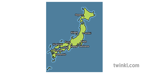 japani kartta kaupunki sijainti vastaukset yksinkertaistettu aasia tokio ks1