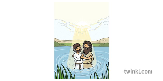 jesus being baptised by John the baptist दृश्य खुला आँखाहरू ks1
