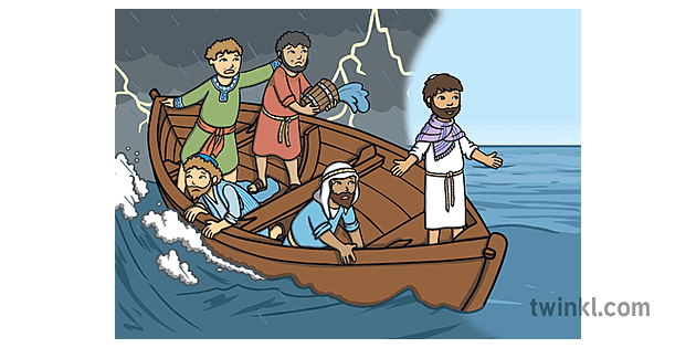 Jesus Calms the Storm Disciples Boat Biblical Bible Christianity Christ KS1