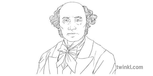 John Stuart Mill Retrato Humanismo Individuos Significativos Ks2 Blanco Y