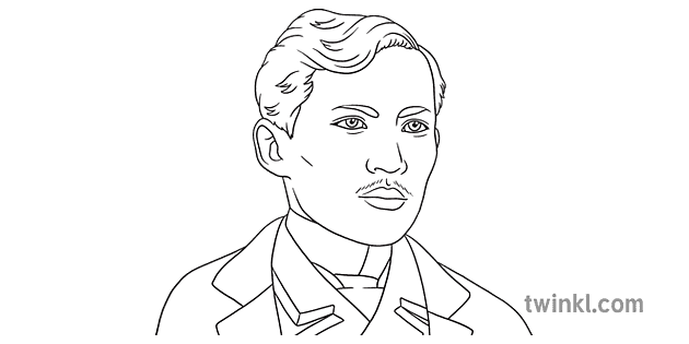 Jose Rizal Portrait Black and White RGB Illustration - Twinkl