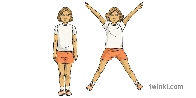 jumping jack girl child star jump pe ks2 Illustration - Twinkl