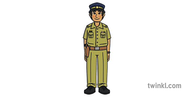 KS1 Indian Police Male Illustration -