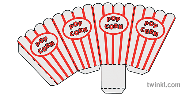 KS1 Popcorn Box Template Illustration Twinkl