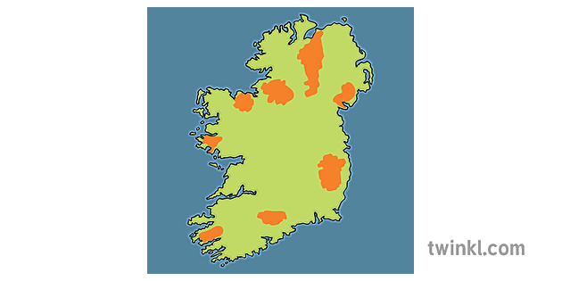 ks1 roi mountain of ireland blank map - Twinkl