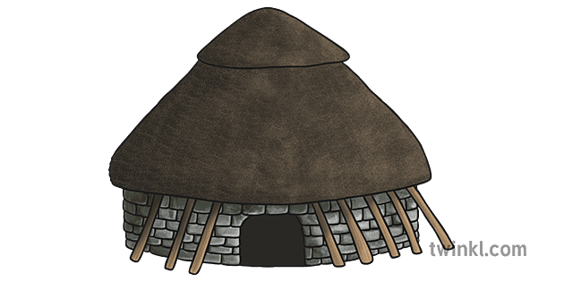 ks2 stone age house Illustration - Twinkl