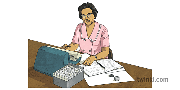 katherine johnson ült íróasztal ks2 Illustration - Twinkl