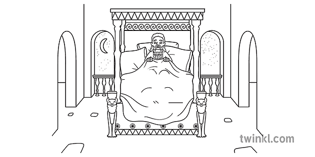 King Nebuchadnezzar Waking From Dream Black and White RGB Illustration