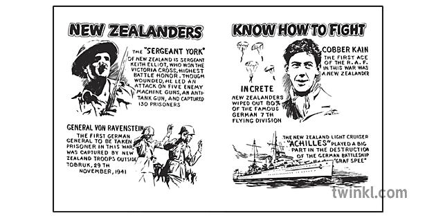 Know How To Fight Propaganda WW1 War New Zealand Poster KS2 Black and White