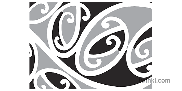 kowhaiwhai patterns clipart black