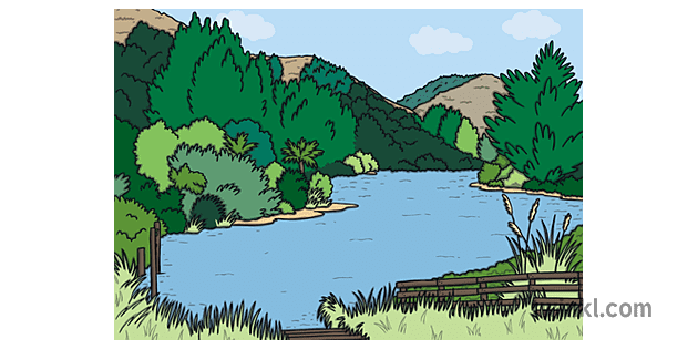 Lake Background Illustration - Twinkl