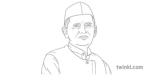 Lal Bahadur Shastri Black And White Rgb Illustration - Twinkl