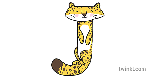 Letter J Jaguar Romanian Alphabet Animals Copy Illustration - Twinkl