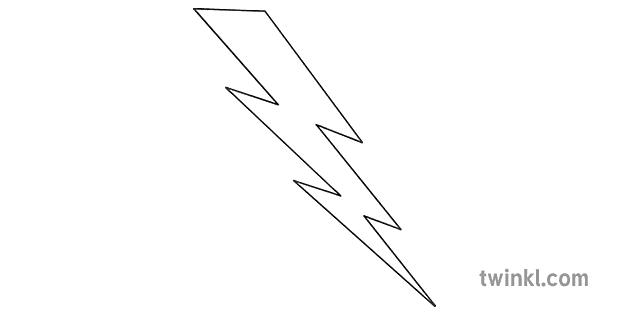 Lightning Bolt Symbol Shape Decoration General Secondary Bw RGB Illustration