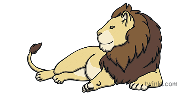 Lion Lying Down Ver 2 Illustration - Twinkl