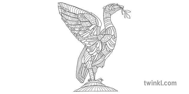 Liver Bird Mindfulness Colouring Black and White RGB Illustration - Twinkl